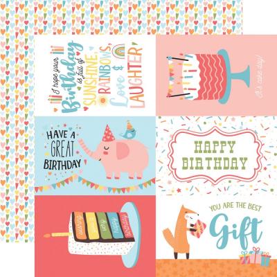 Echo Park Birthday Girl Designpapier - 6 x 4 Journaling Cards